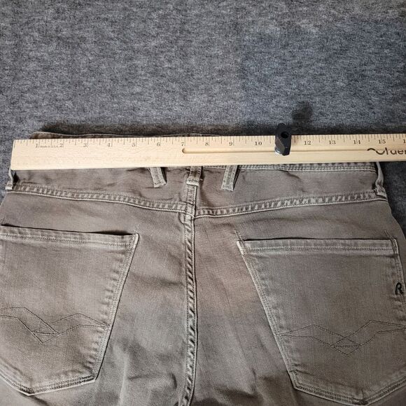 Replay Anbass Men's Jeans Size W30 L32 Slim Fit Skinny Gray Denim Zip Fly - Picture 7 of 13